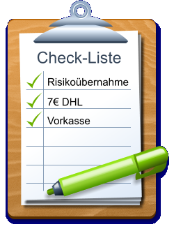 Check-Liste Risikobernahme 7 DHL  Vorkasse